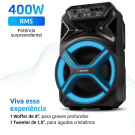 Caixa de Som Mondial CM-400-L 400W Bluetooth TWS Preta