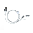 Cabo iTrend USB-A para USB-C com Adaptador Lightning Branco iT-CBA2-1