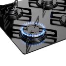 Cooktop Britânia 4 Bocas a Gás BCT04A com Mesa de Vidro e Acendimento Superautomático Preto Bivolt