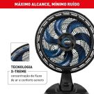 Ventilador de Mesa Arno X-Treme 7 VE70 150W Silencioso 7 Pás Preto e Azul Escuro 220V