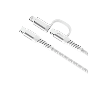 Cabo iTrend USB-C para USB-C com Adaptador Lightning Branco iT-CBC2-1