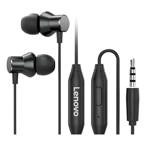 Fone De Ouvido Lenovo QF730 Metal com Microfone P2 Áudio Estéreo Cinza