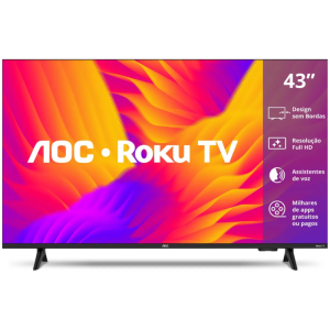Smart TV AOC 43 Full HD Roku Wi-Fi 60Hz  43S5155/78G
