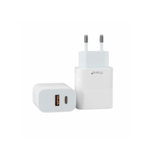 Carregador De Parede Itrend USB-A + USB-C 25W Quick Charge 3.0 PD Branco