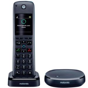 Telefone Motorola Moto AXH01 Sem Fio Digital Id. Chamada Viva-Voz com Função Alexa
