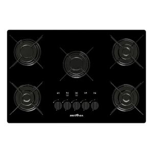 Cooktop Britânia 5 Bocas a Gás BCT05A com Mesa de Vidro e Acendimento Superautomático Preto Bivolt