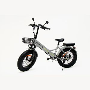 Bicicleta Elétrica Watts BW3 1000W Aro 20 Dobrável Fat Tire Shimano 6 Velocidades Bateria 10,4Ah Cinza
